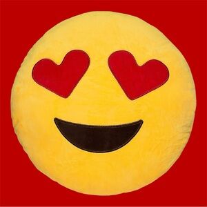 Heart Eyes Emoji Throw Pillow